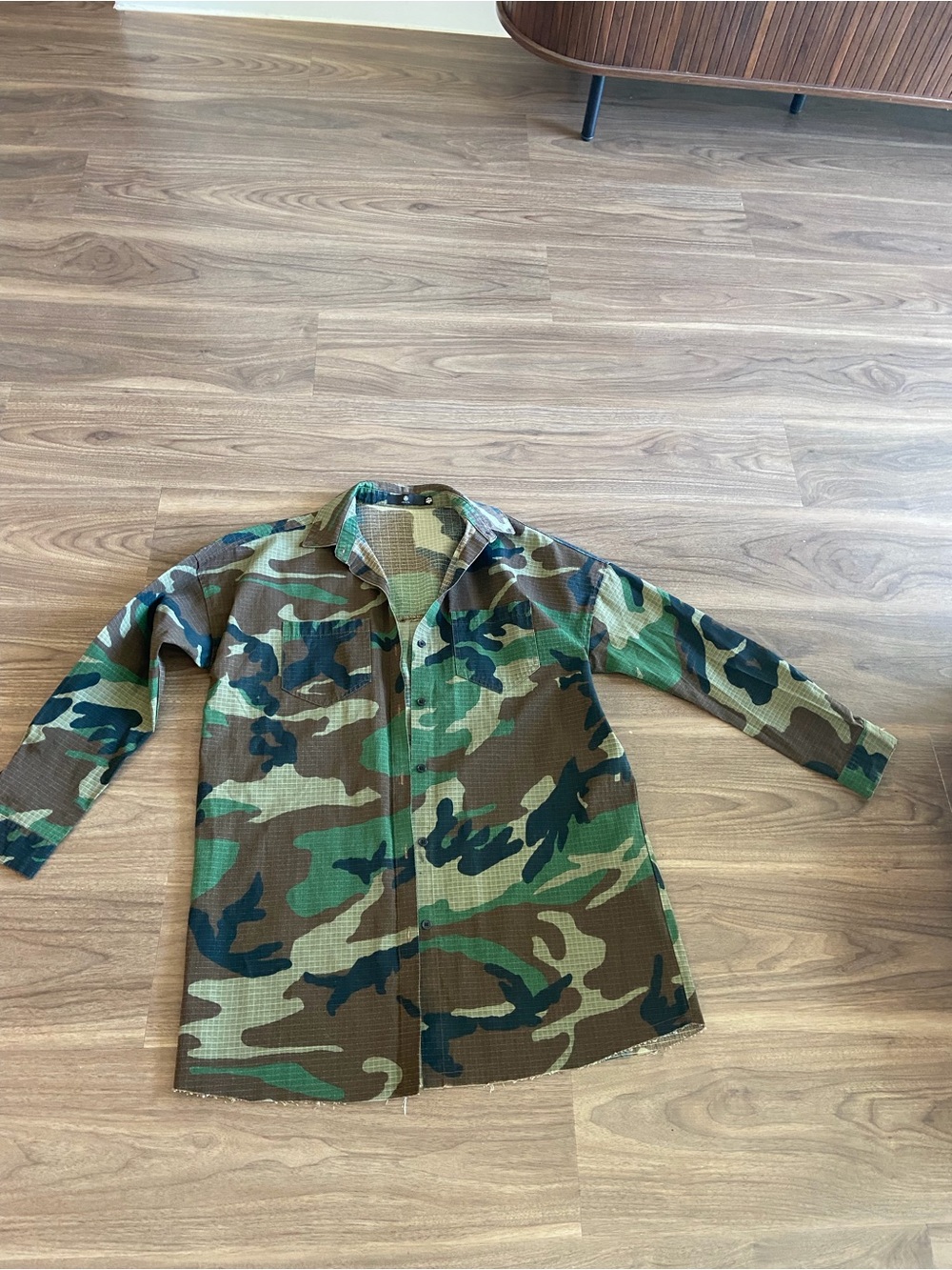 Camo Button-Up Shirt- Green/Brown/Black